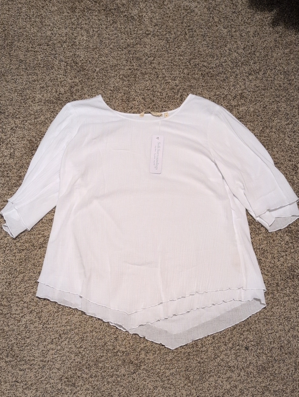 White Layered Hem Women’s Blouse - Soft Surroundings